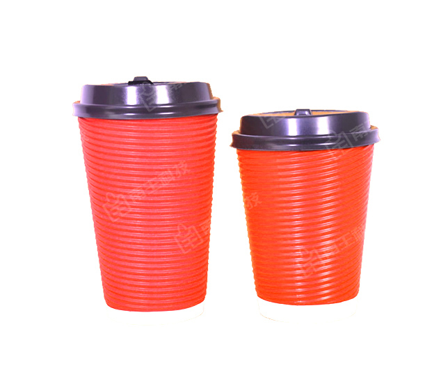 瓦楞杯——波浪紋咖啡奶茶紙杯帶蓋